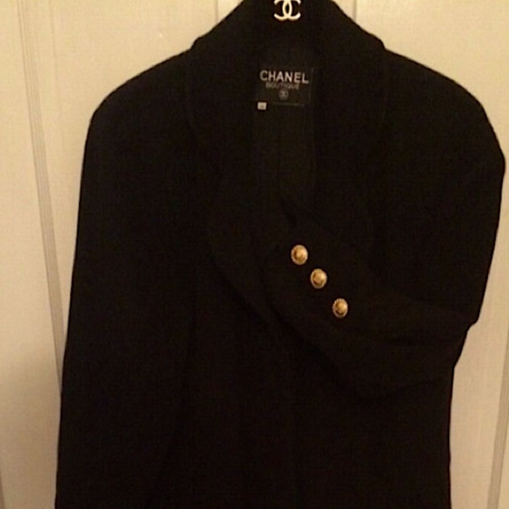 CHANEL NAVY BLUE OVERCOAT 36